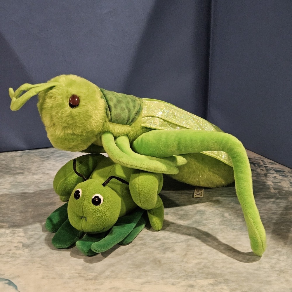 Petting Zoo Dragonfly Plush & Green Bug Finger Puppet Bundle Stuffed Animal Lot - Picture 4 of 14